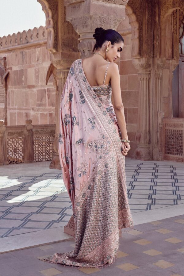 Aurima Gota Patti Saree - Blush - Image 2