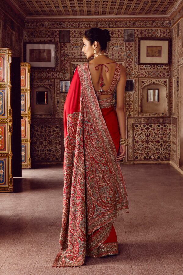 Shyamangi Embroidered Silk Saree - Red - Image 5