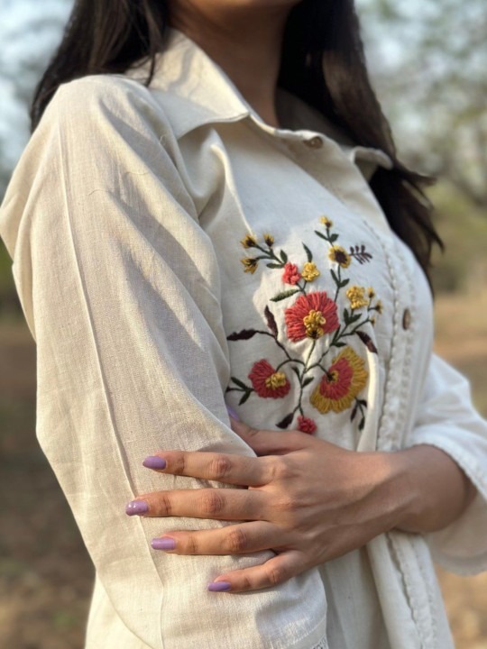 Women Floral Shirt Style Top