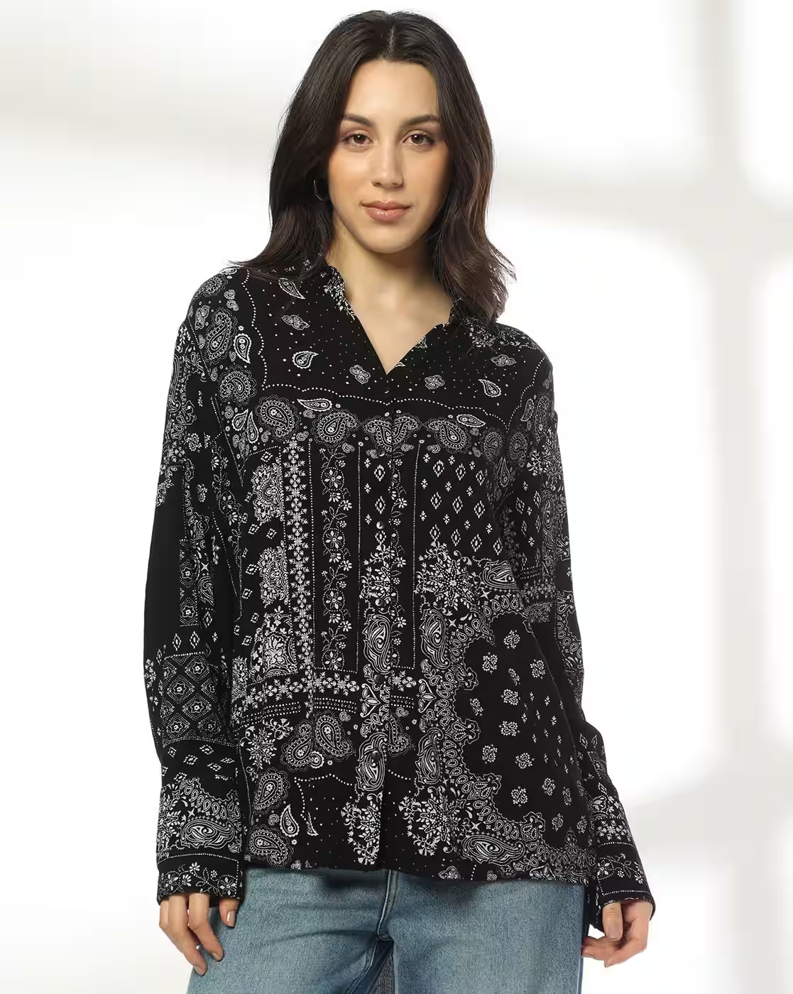 Women Paisley Print Loose Fit Shirt